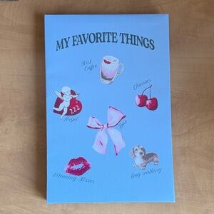 Ardene Blue 'My Favorite Things' Decorative Art Print with Pink Accents